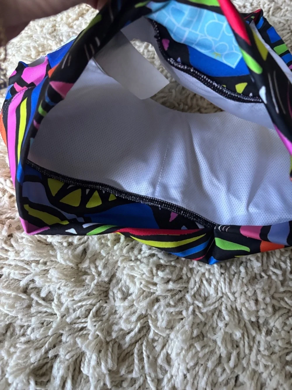 Rochelle porter sports bra worn once Multicolor Abstract Racerback small
